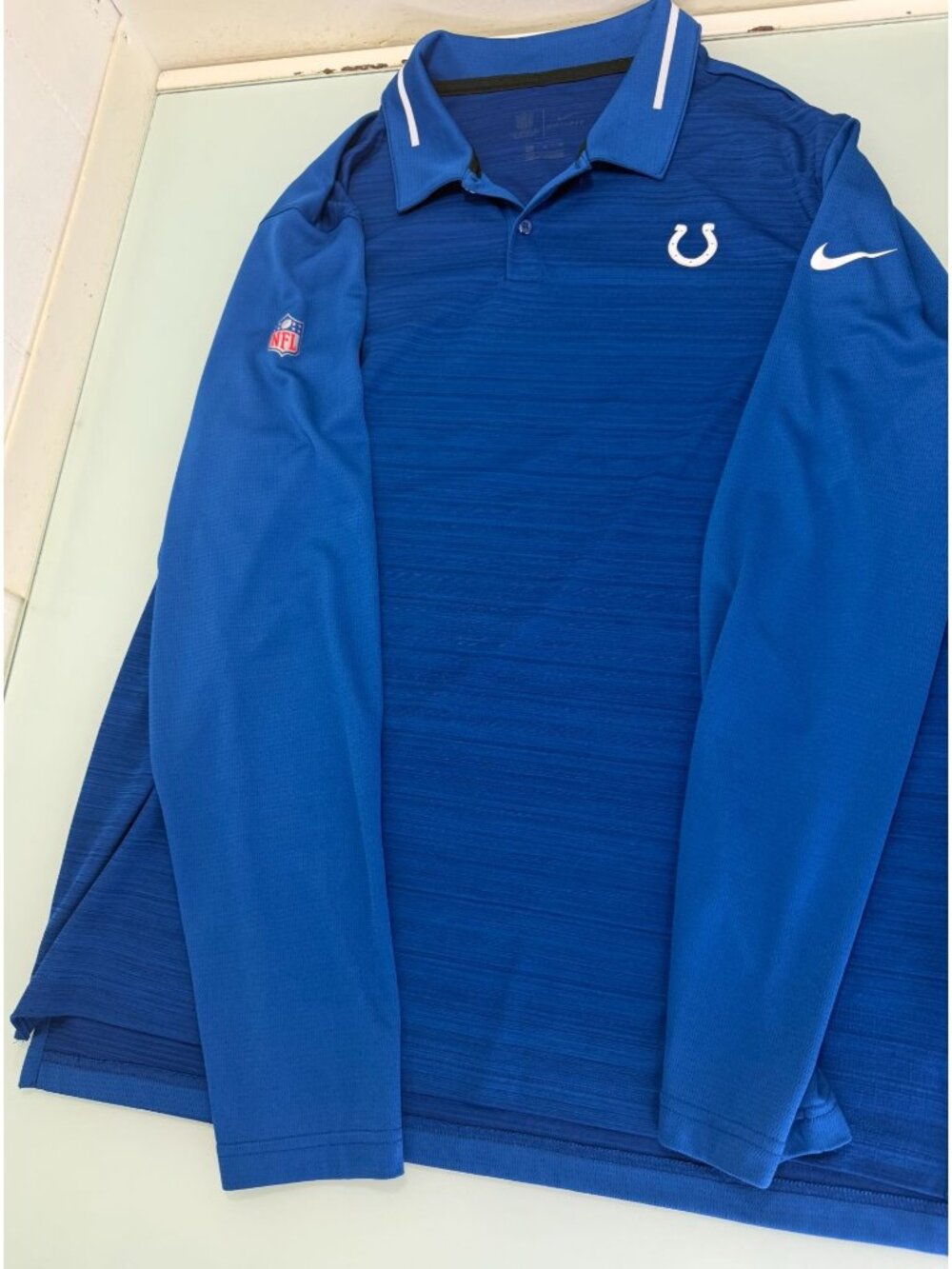 Indianapolis Colts Nike On Field Dry Fit Pullover Polo Shirt Mens XL Long Sleeve